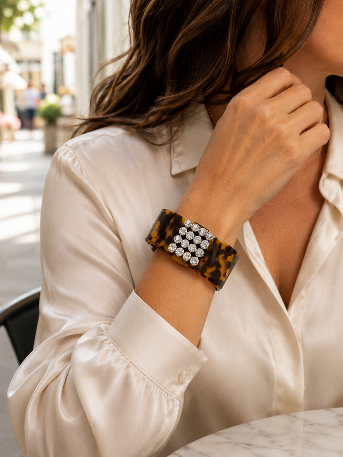 Avignon Bow Cuff Bracelet - Tortoise