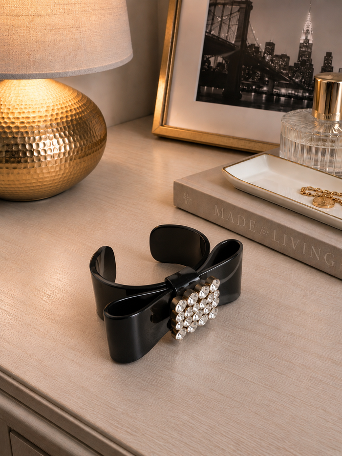 Avignon Bow Cuff Bracelet - Black