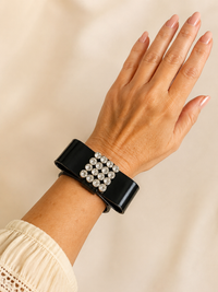 Avignon Bow Cuff Bracelet - Black