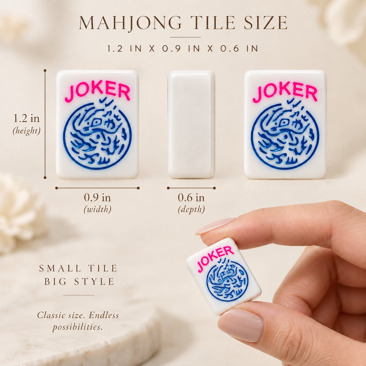 Mahjong Necklace - Pink Dragon Duos