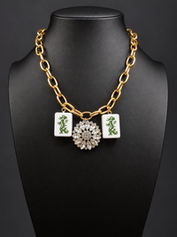 Mahjong Green Dragon Duos Necklace