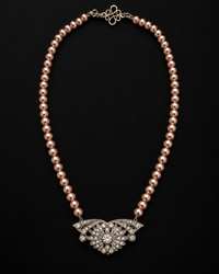 Art Deco Pink Pearl Necklace