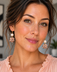 Rose Drop Earrings - Blush