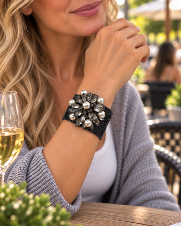 French Cuff - Pearls & Rhinestones