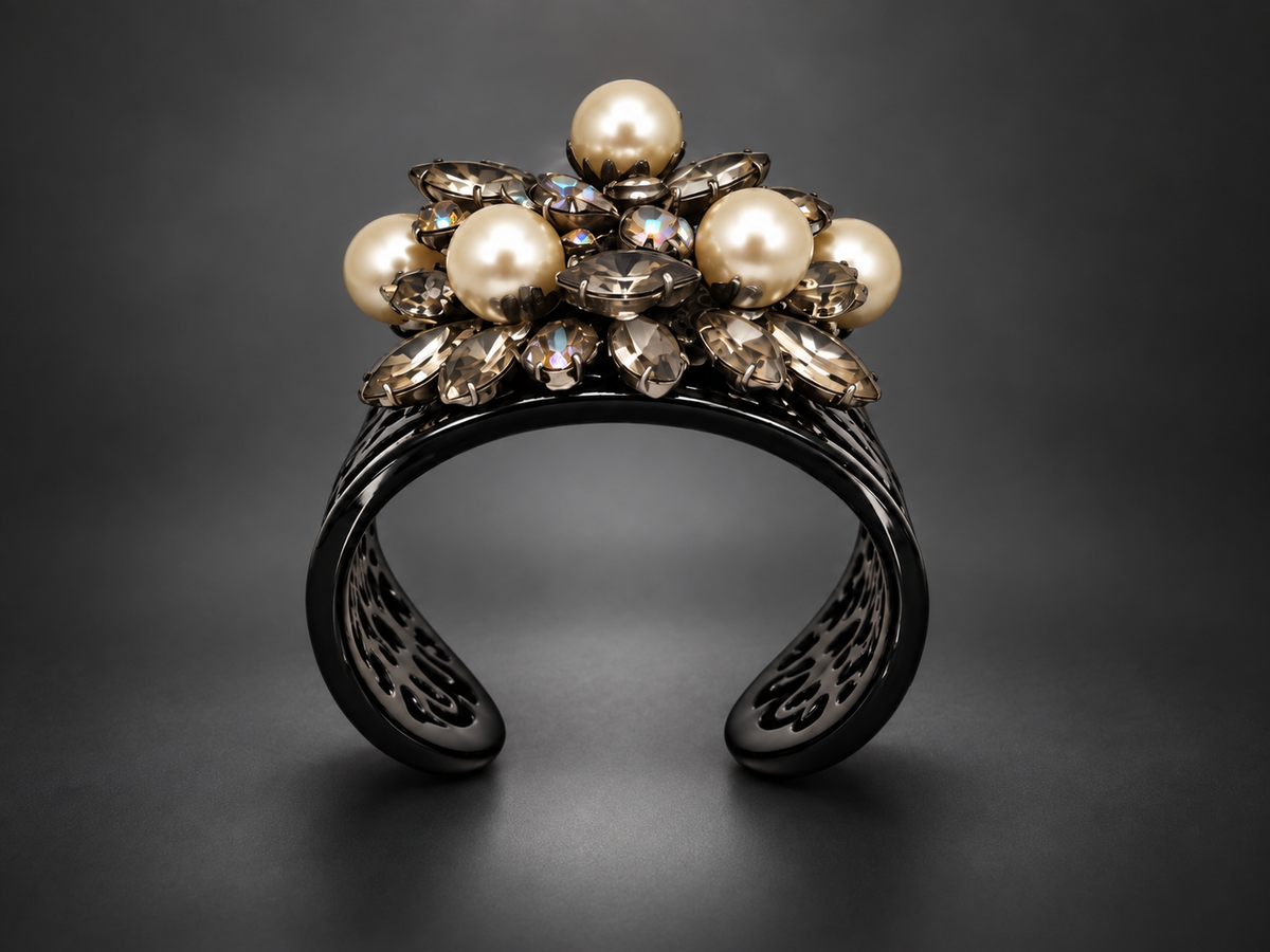 French Cuff - Pearls & Rhinestones