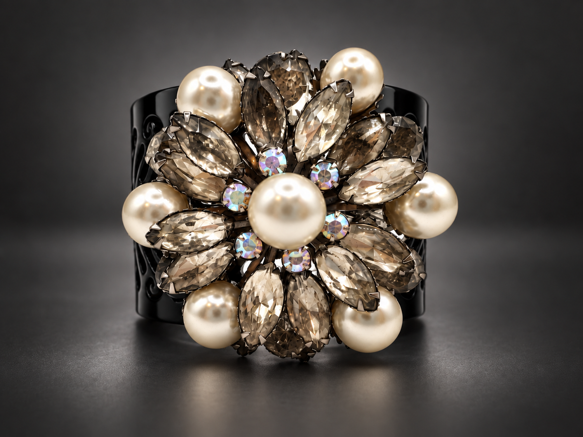 French Cuff - Pearls & Rhinestones