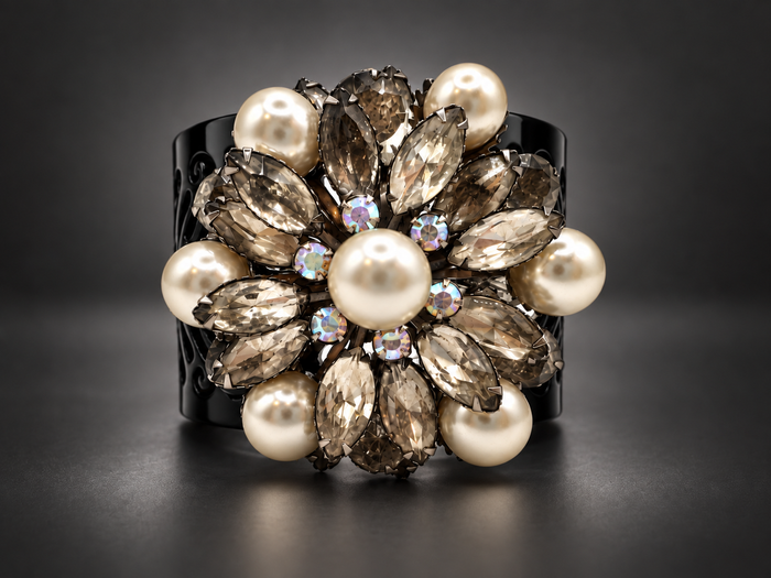 French Cuff - Pearls & Rhinestones
