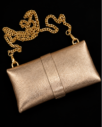Filigree Buckle Clutch - Bronze