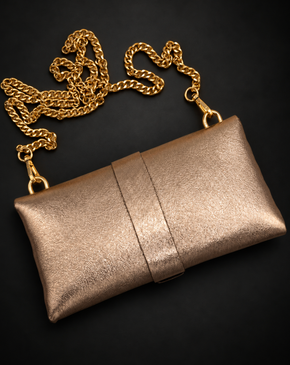 Leather Clutch - Turquoise Brooch Accent