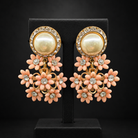 Floral Pearl Cluster Earrings