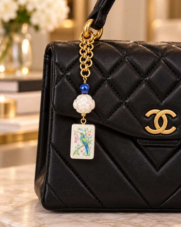 Bag Charm - Blue Bam Bird Mahjong