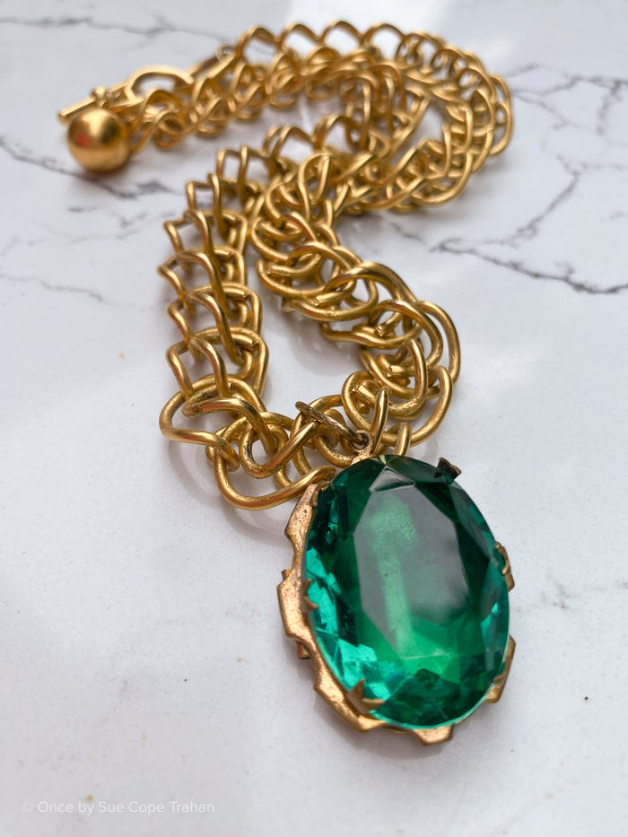 Green Glass Locket