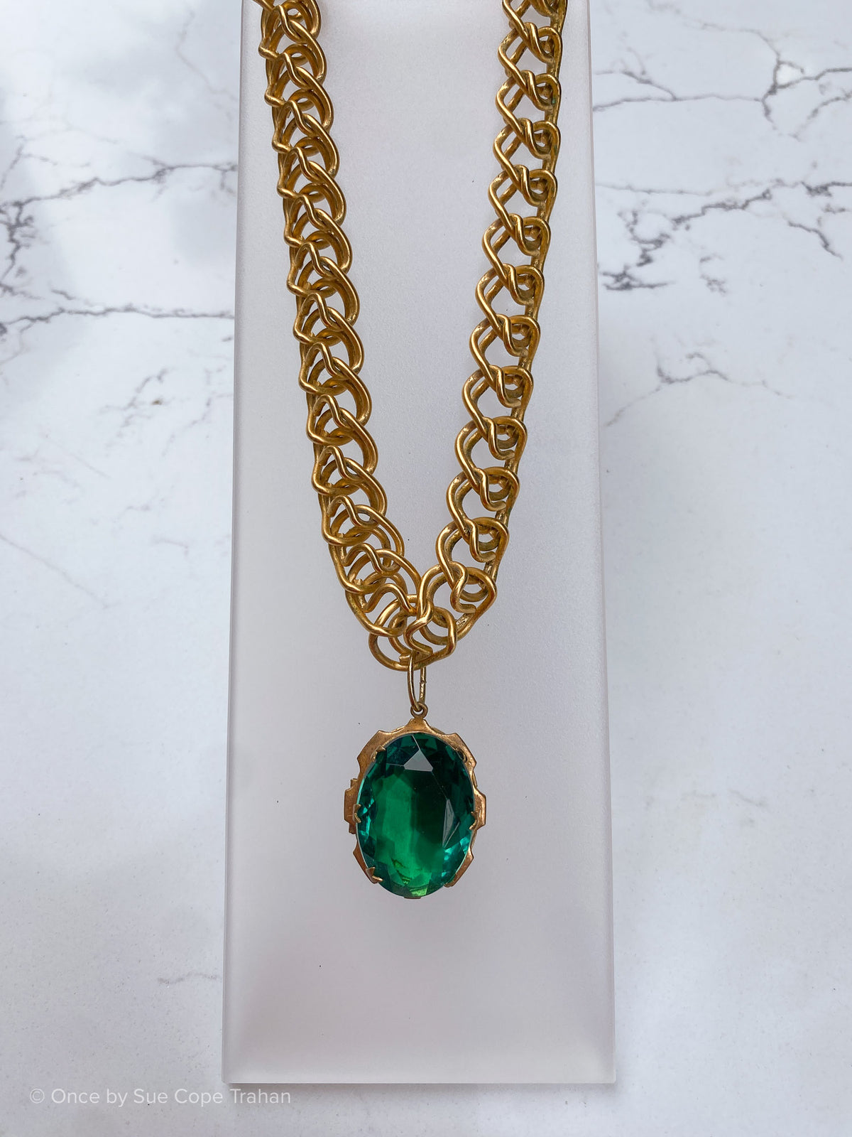 Green Glass Locket