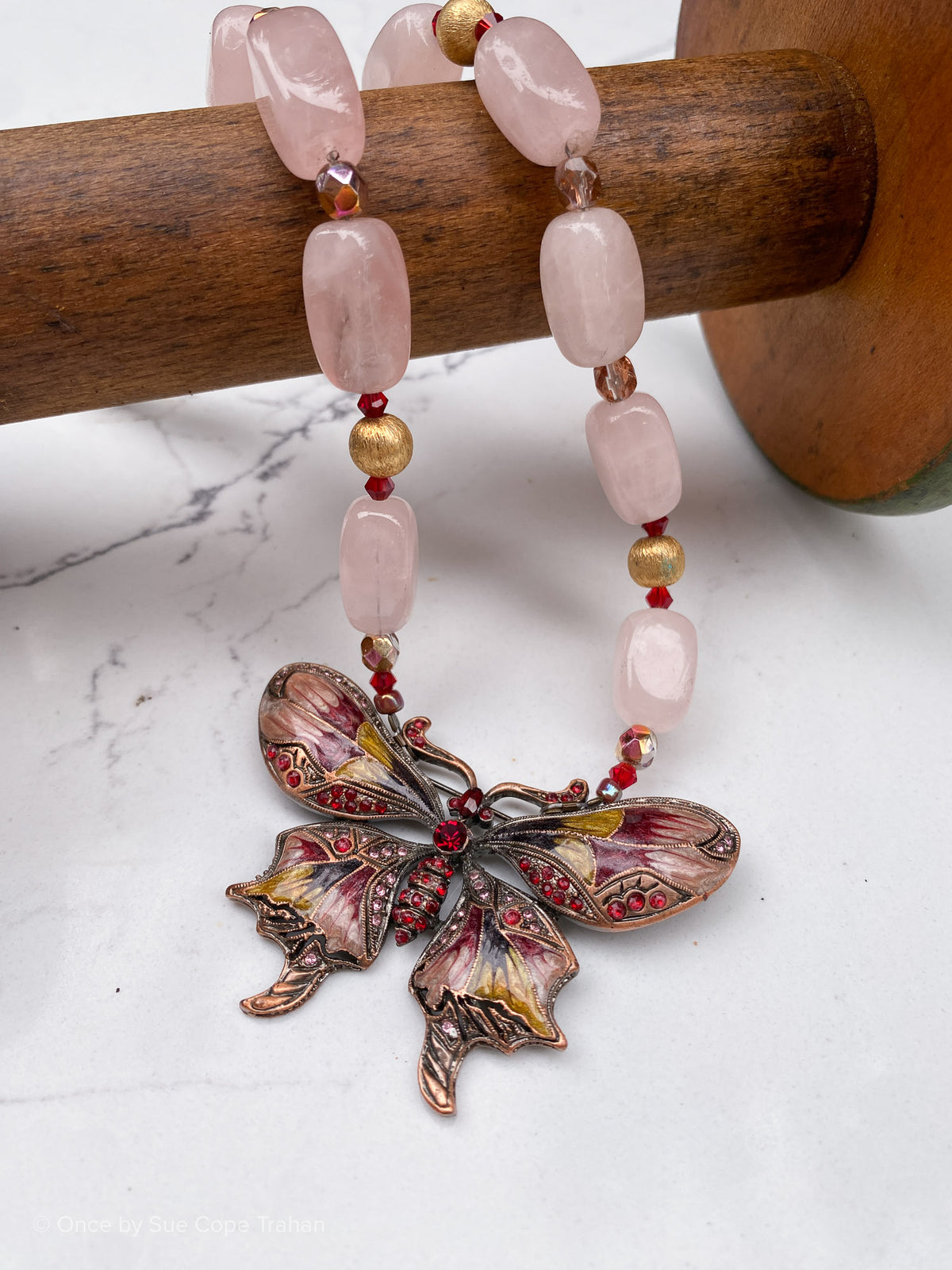 Butterfly with Pink Quartz