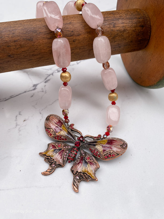 Butterfly with Pink Quartz