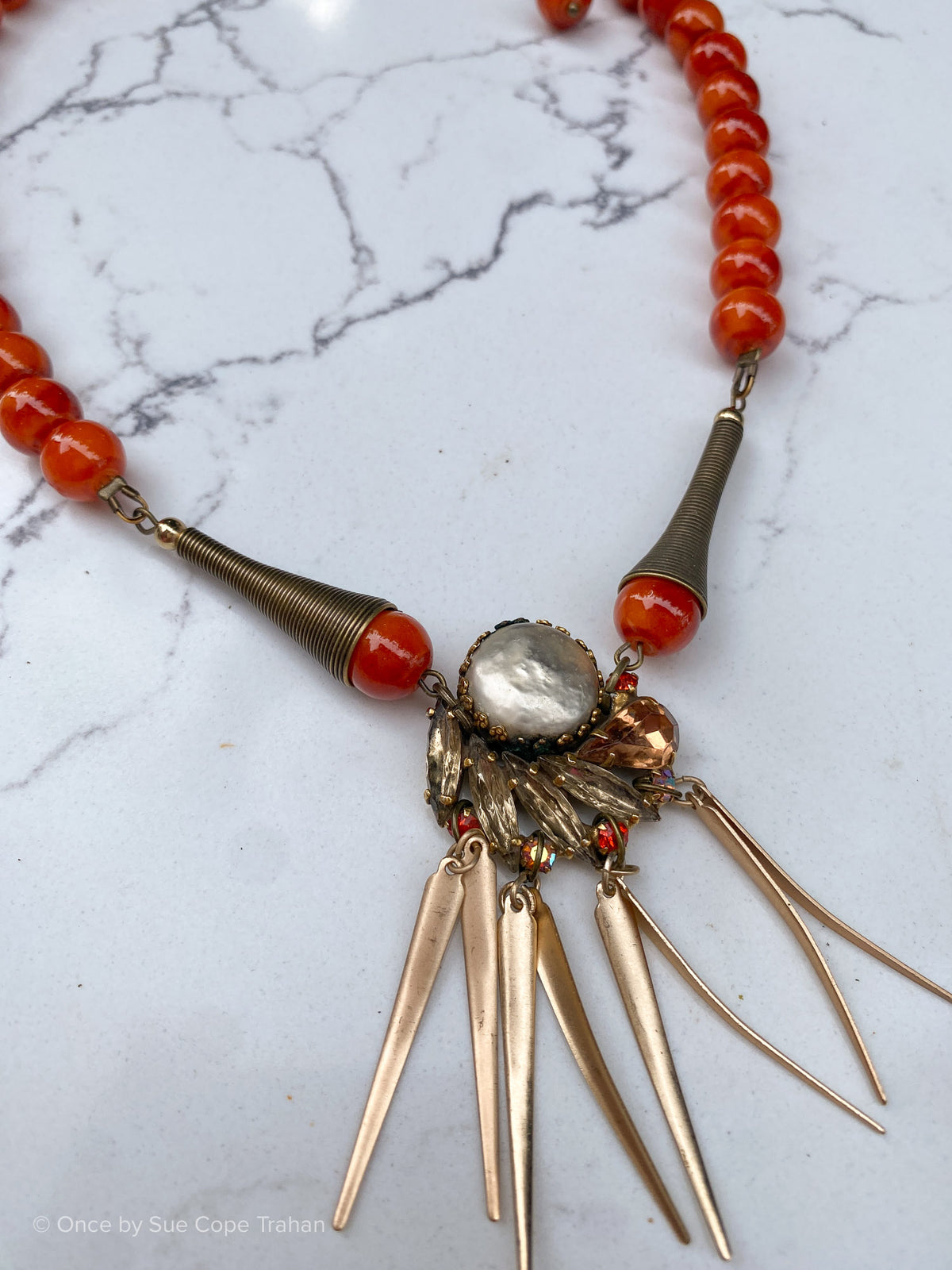Burnt Orange Glass 1940's Jewel