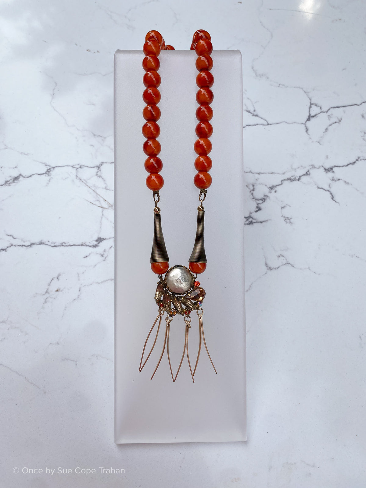 Burnt Orange Glass 1940's Jewel