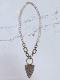 20's Fur Clip w/ Vintage Pearls