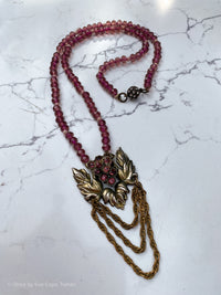 Antique Fur Clip Purple Glass