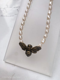 Fresh Water Pearl With Vintage Bee