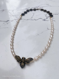 Fresh Water Pearl With Vintage Bee