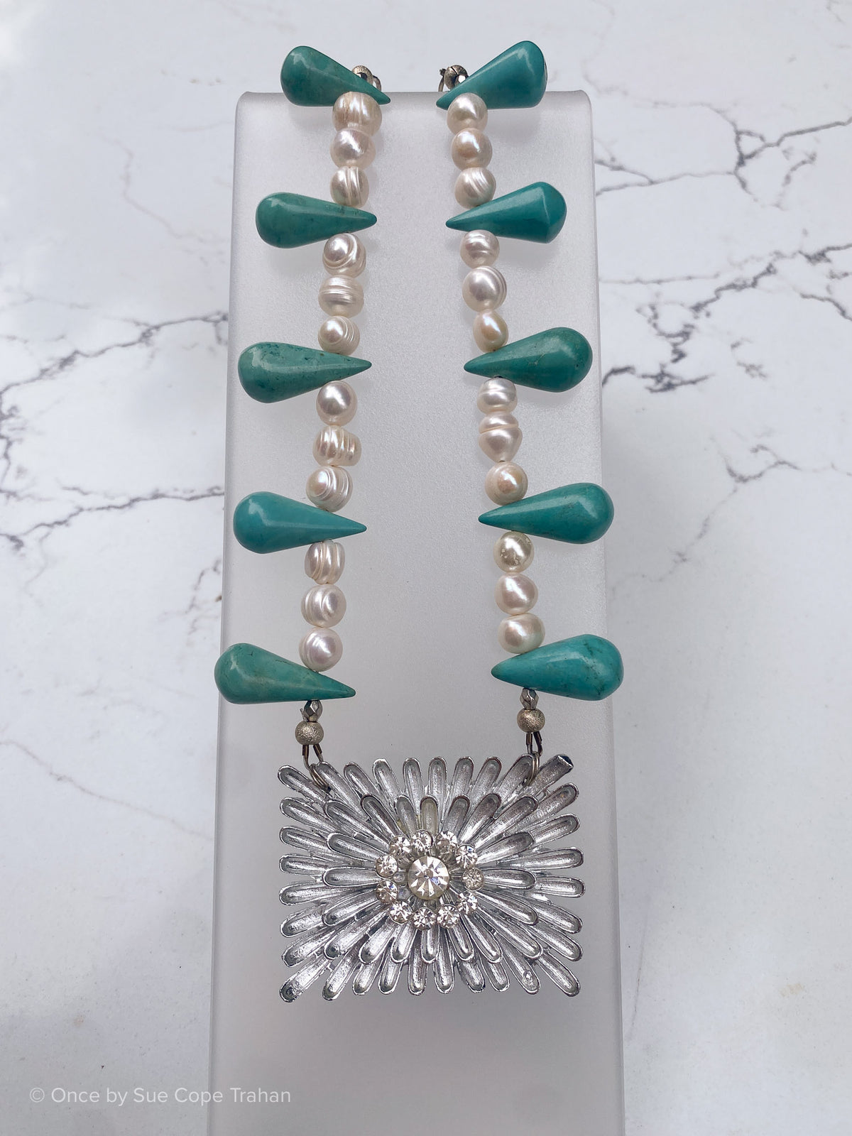 40's Shoe Buckle, Pearls & Turquoise