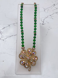 Four Leaf Clover w/ Green Beads