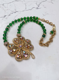 Four Leaf Clover w/ Green Beads