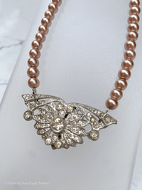 French Fur Clip Pink Glass Pearls
