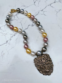 French Fur Clip 80's Vintage Pearls