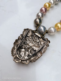 French Fur Clip 80's Vintage Pearls