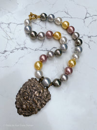 French Fur Clip 80's Vintage Pearls