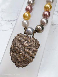 French Fur Clip 80's Vintage Pearls