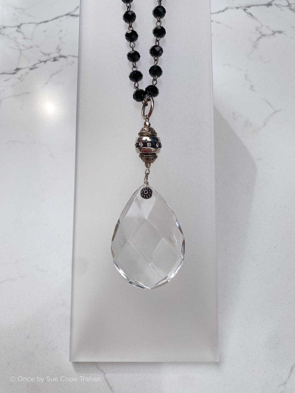 Chandelier Crystal Black Glass