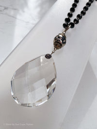 Chandelier Crystal Black Glass