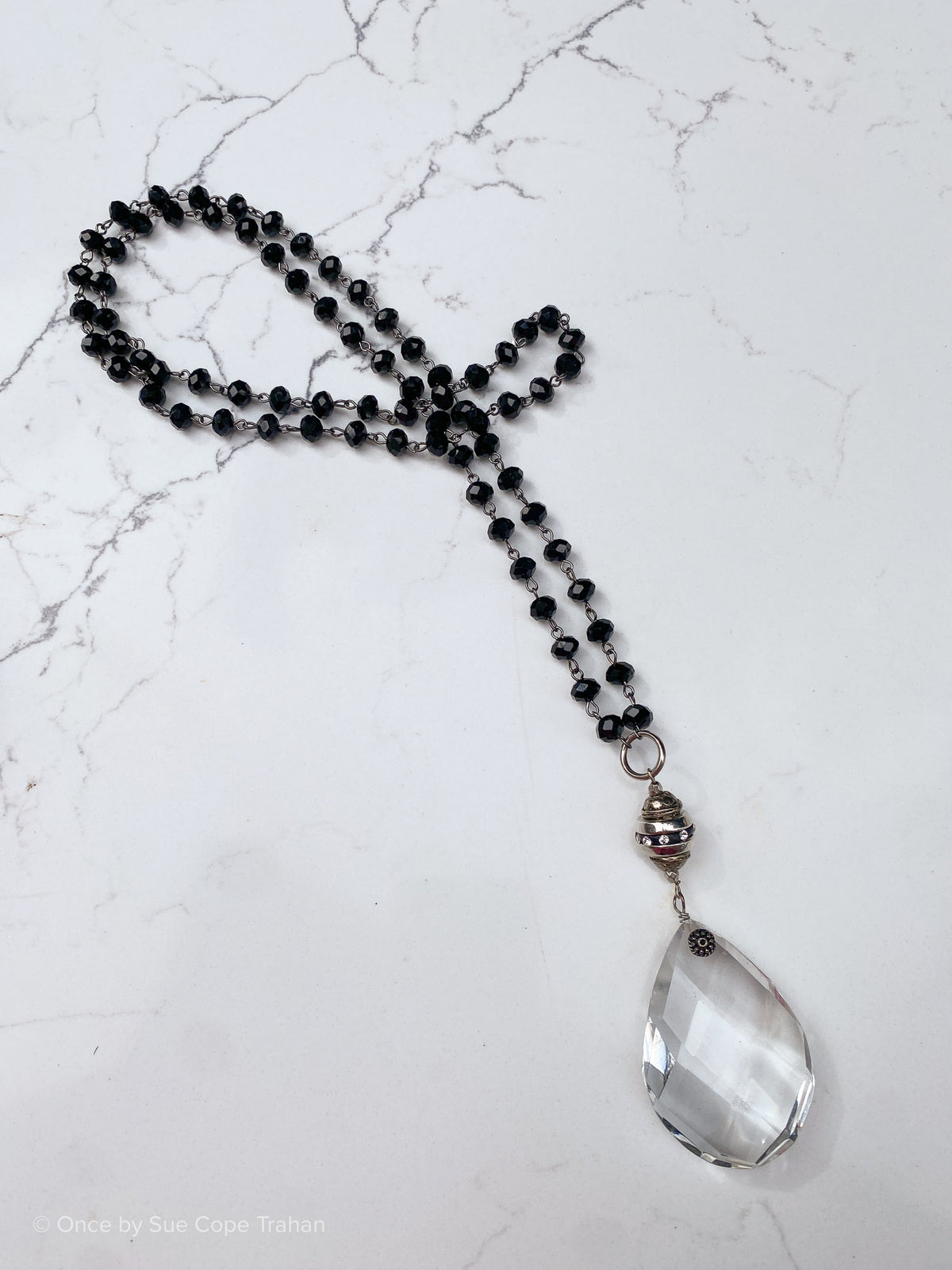 Chandelier Crystal Black Glass