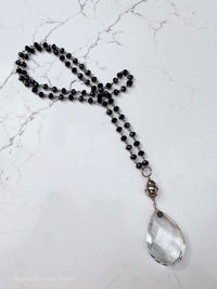 Chandelier Crystal Black Glass