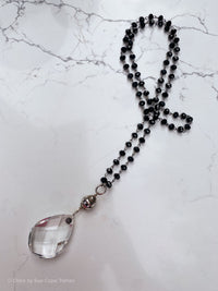 Chandelier Crystal Black Glass