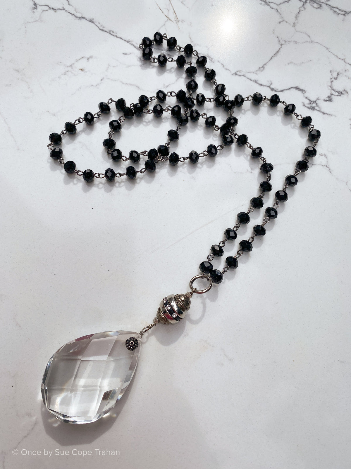 Chandelier Crystal Black Glass