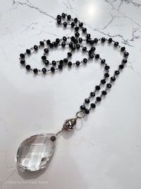Chandelier Crystal Black Glass