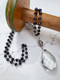 Chandelier Crystal Black Glass