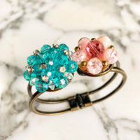 Vintage Jewel Cuff Bracelet – Pink & Aqua