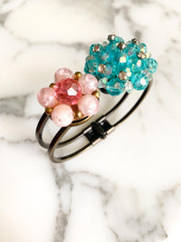 Vintage Jewel Cuff Bracelet – Pink & Aqua