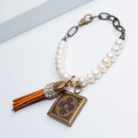 Fresh Water Pearl with LV Charm Bracelet No. 1