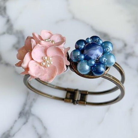 Vintage Bangle in Peach & Blue