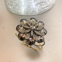 Statement Bangle with Grey Rhinestones