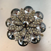 Statement Bangle with Grey Rhinestones