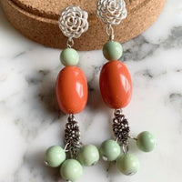 Vintage Orange & Mint Earrings